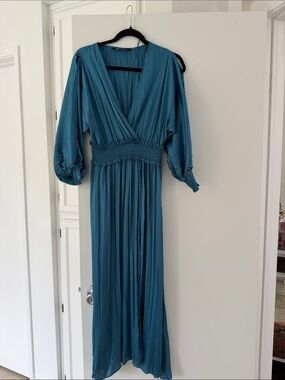Zara | Dresses | Zara Long Foil Halter Dress | Poshmark